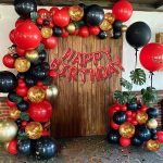 Birthday red and black balloon decoration