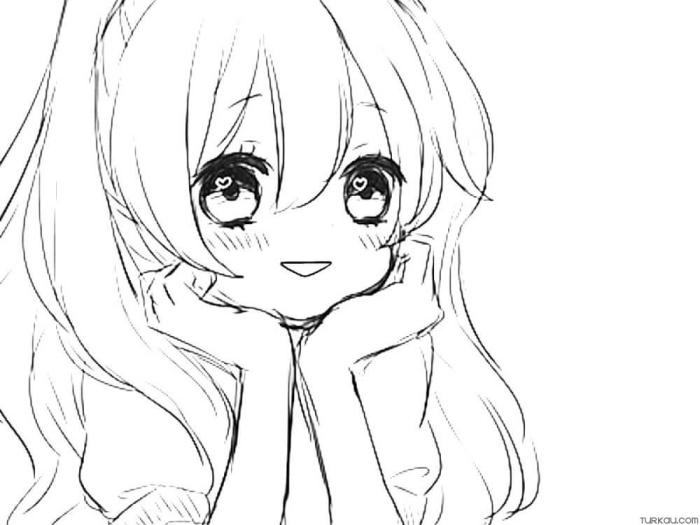 Cute anime coloring pages