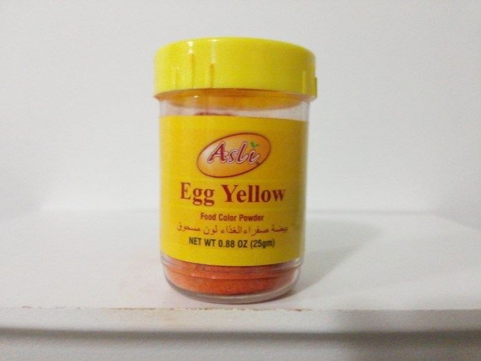 Yellow powder food coloring