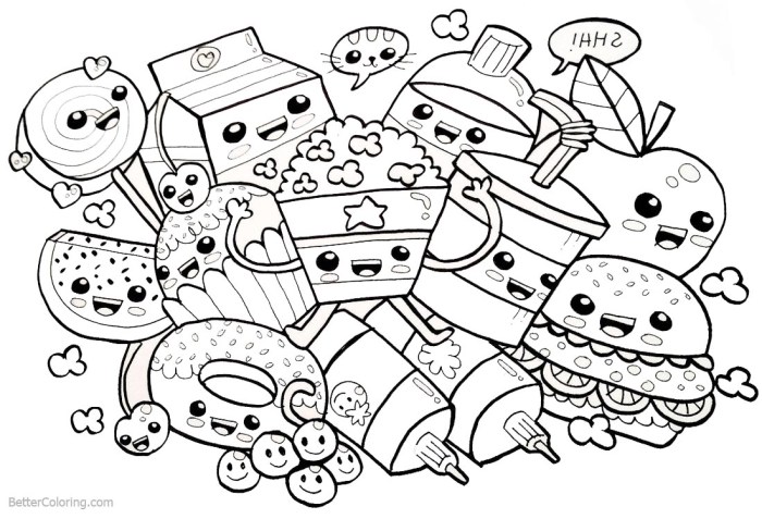 Cute coloring pages food