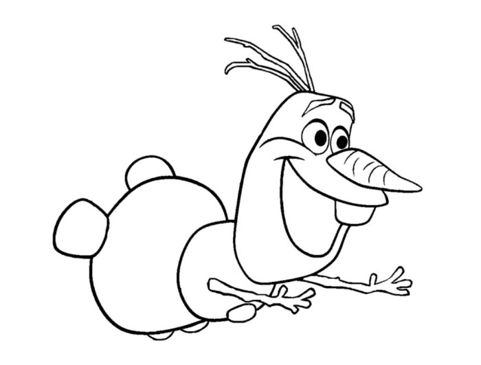 Olaf from frozen coloring page