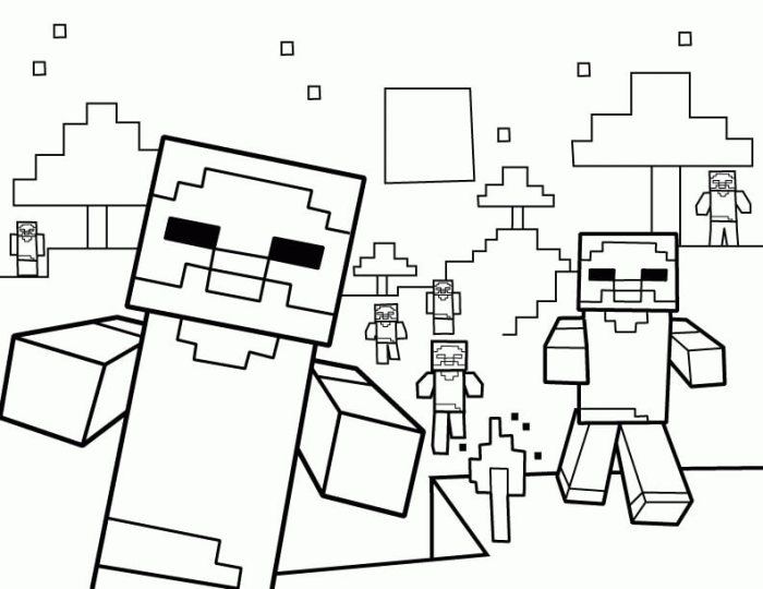 Minecraft zombie minecraft halloween coloring pages