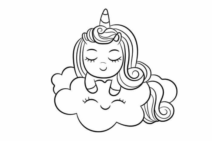 Relaxing unicorn coloring pages kid