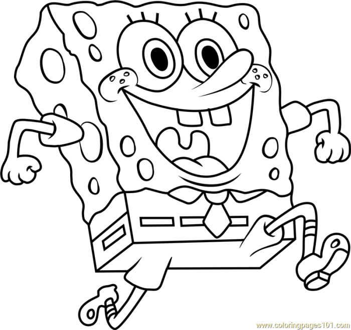 Spongbob as icecream coloring page