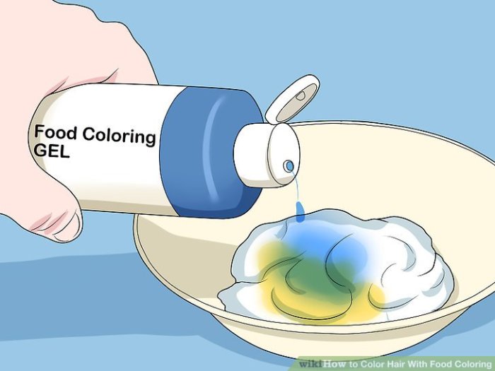 Dye hair using food coloring