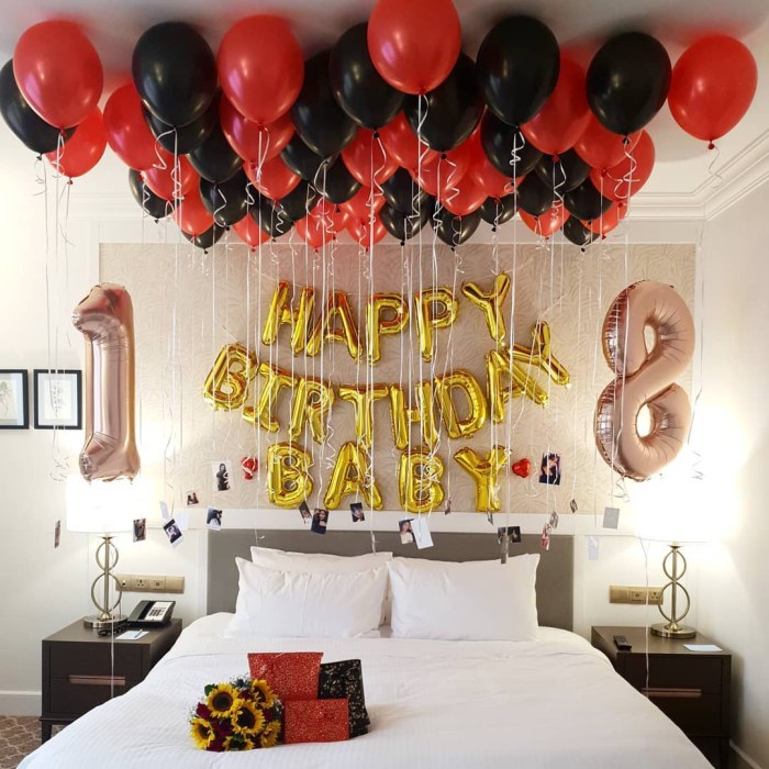 Happy birthday hotel room decoration