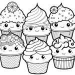 Dessert kawaii food coloring pages