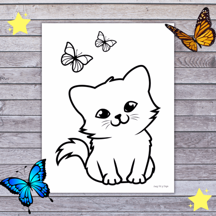 Printable kitten coloring pages