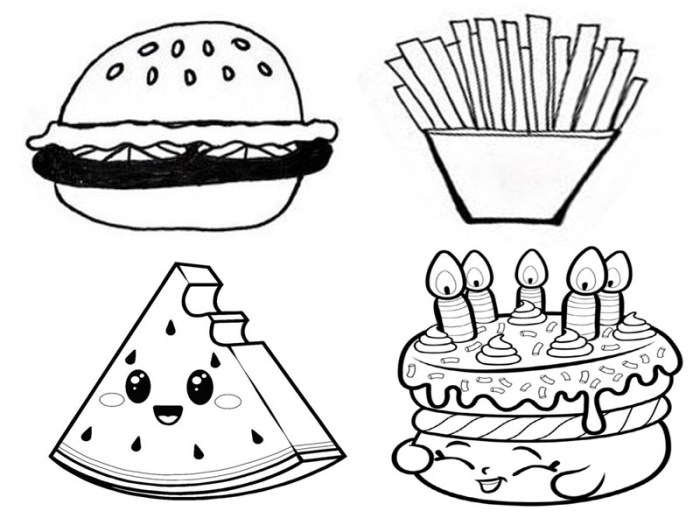 Junk food coloring pages