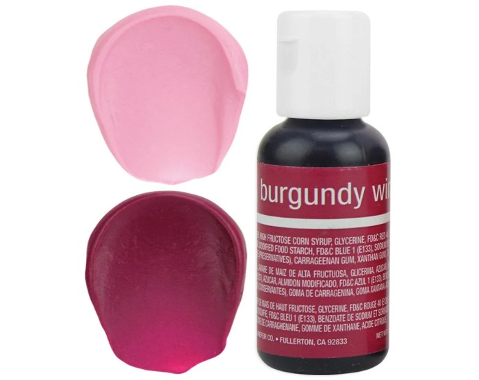 Burgundy gel food coloring