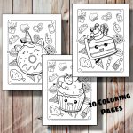 Coloring pages kawaii food