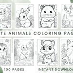 Coloring pages cute animals