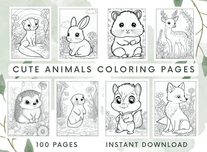 Coloring pages cute animals