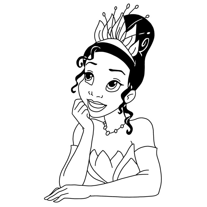 Princess tiana coloring pages