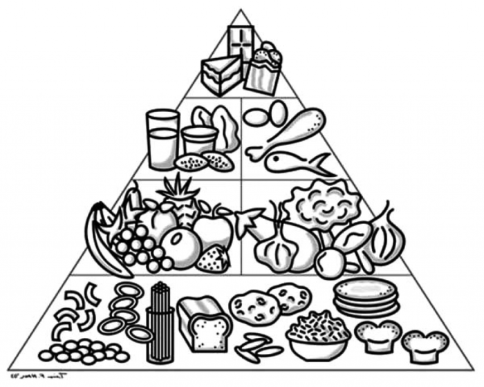 Food pyramid coloring page