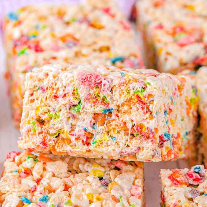 Rice krispie treats with food coloring