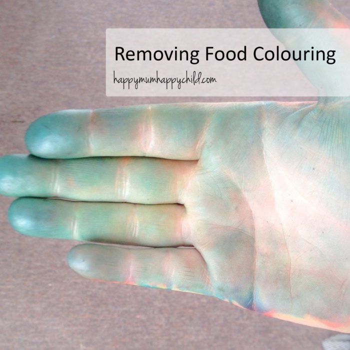 How to take food coloring off hands