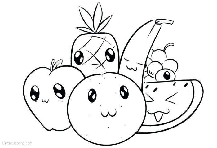 Cartoon food coloring pages