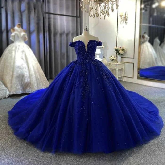 Royal blue blue wedding dress