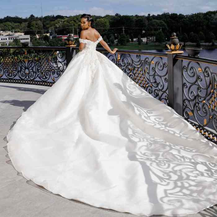 Royal train wedding dresses