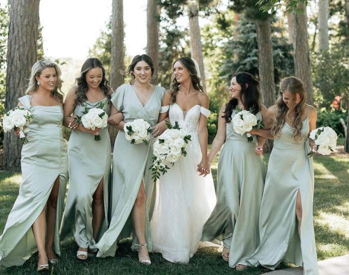 Sage green dress wedding guest