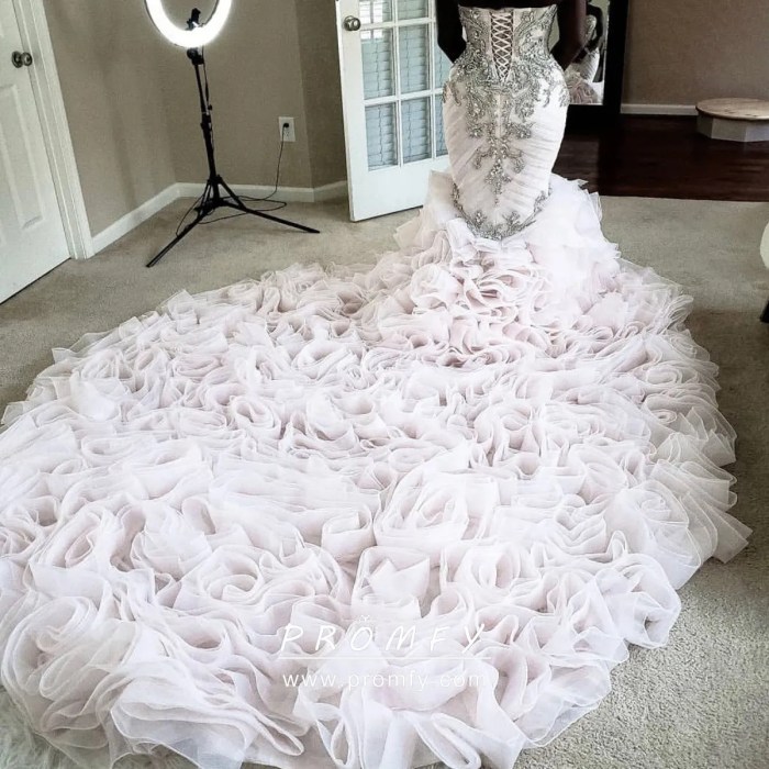 Ruffle bottom wedding dress