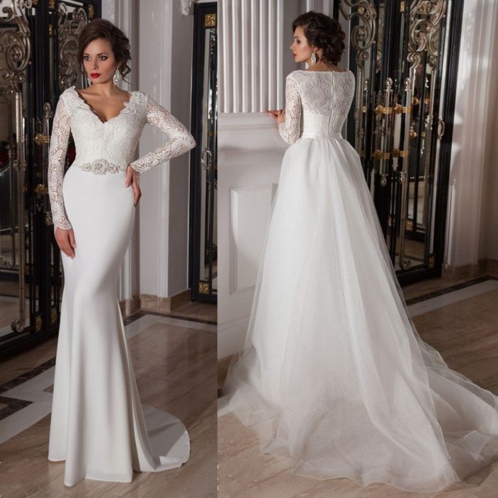 Two dresses in one wedding gown