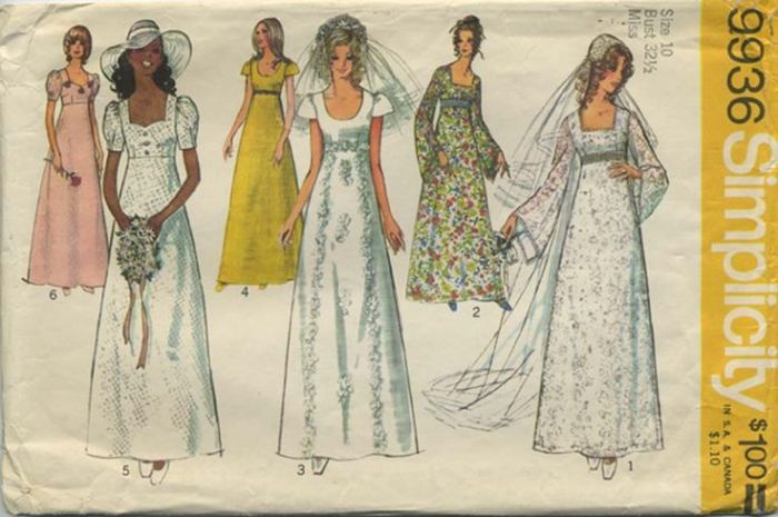 Retro wedding dress patterns