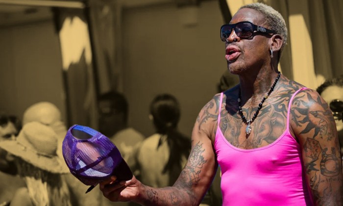 Rodman in a wedding dress