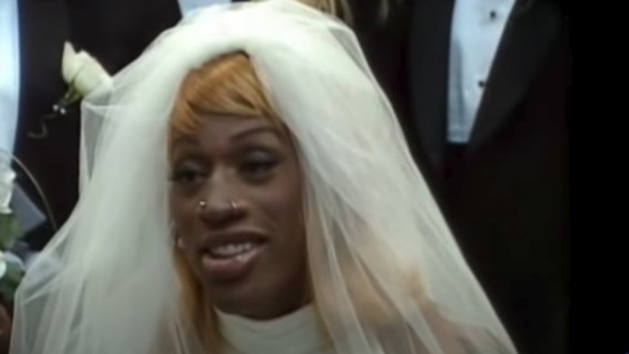 Rodman in a wedding dress