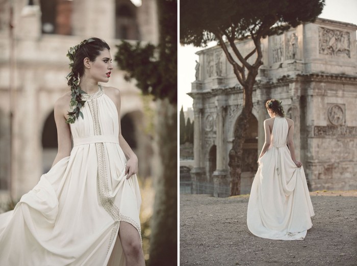 Roman goddess wedding dress