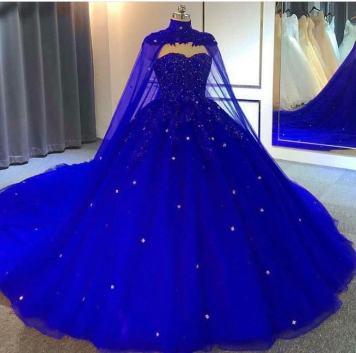 Royal blue blue wedding dress