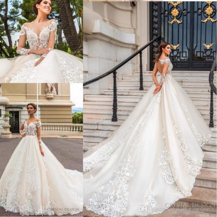 Royal train wedding dresses