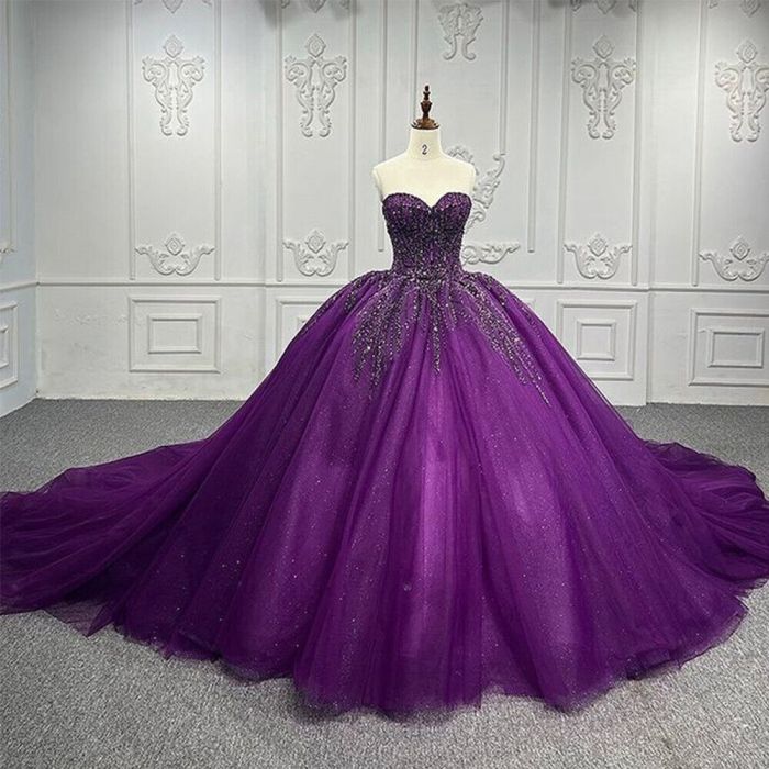 Purple wedding dresses dark bridesmaid