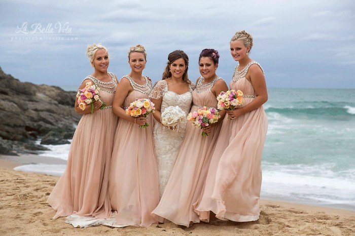 Salmon dress bridesmaid sleeveless asymmetric backless cinderella neckline court half long dresses train