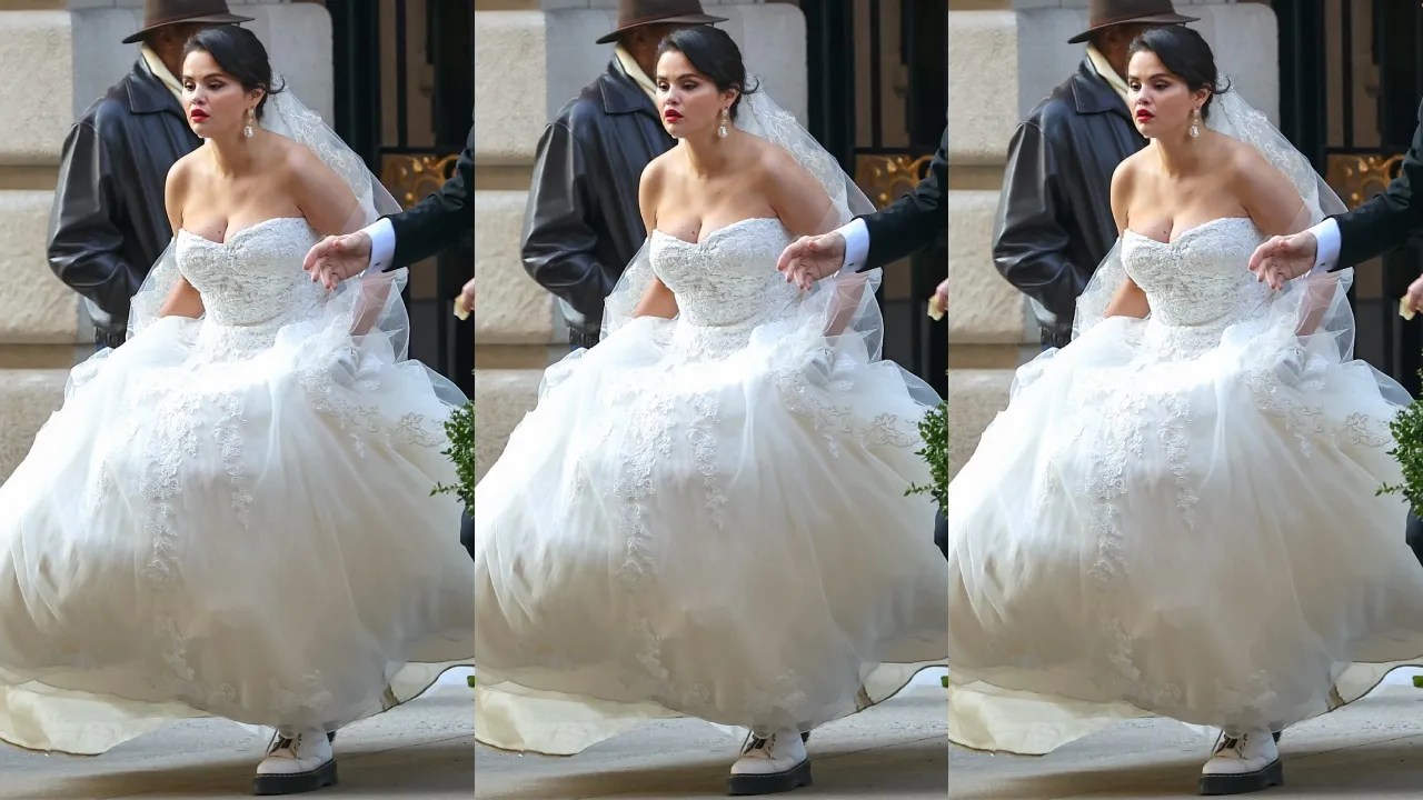 Selena gomez in wedding dress