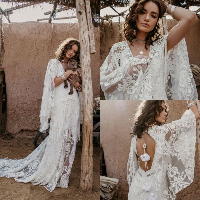 Vintage boho style wedding dresses